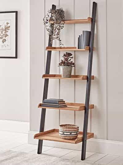 ladder shelf in hallway